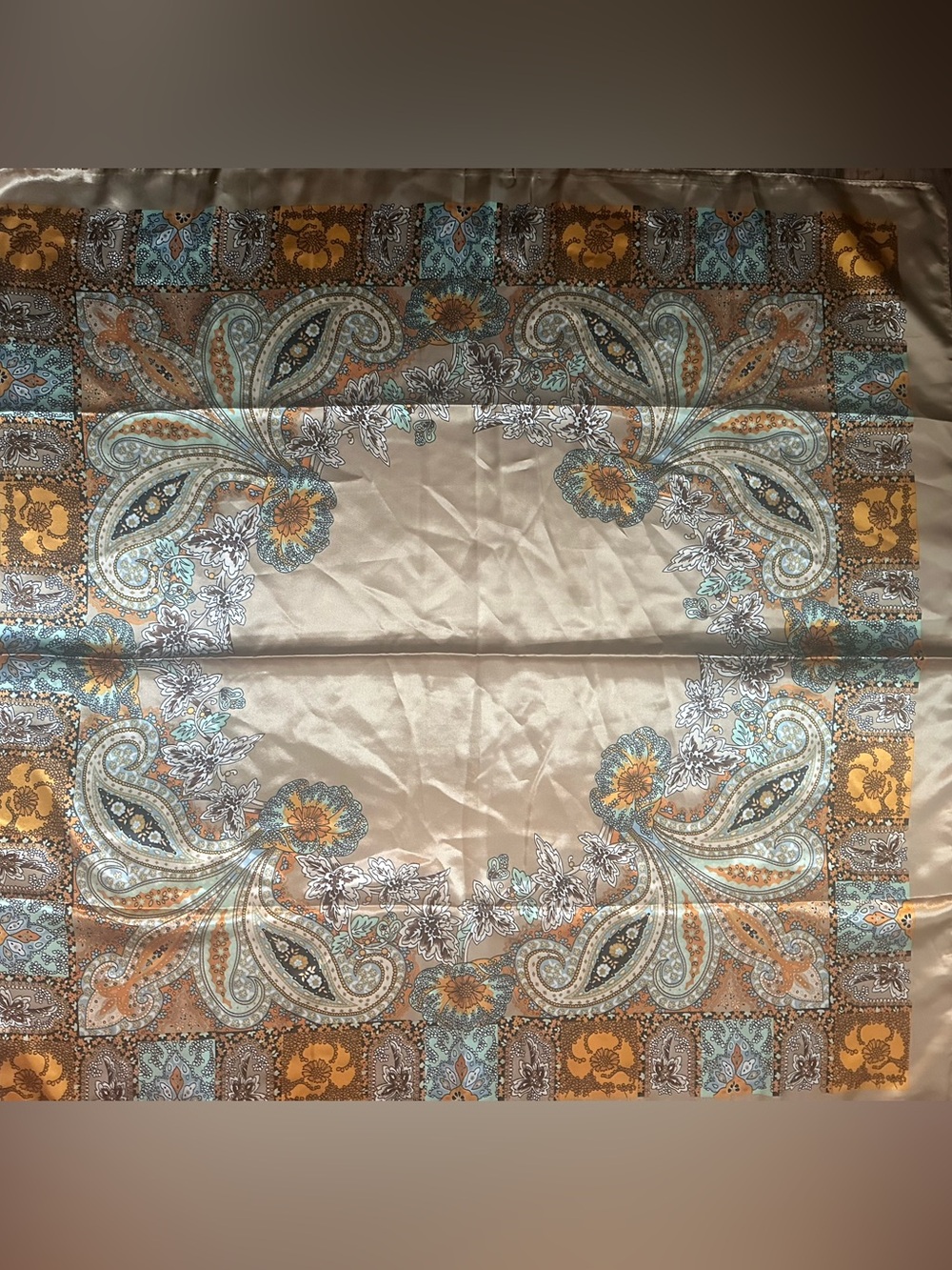 NEW Bohemian Tan & Floral Scarf